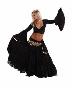 Miss Belly Dance Belly Dance Skirt, Top, & Hip Scarf Costume Set | ESMA II
