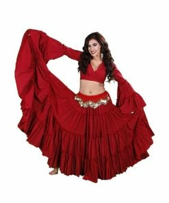 Miss Belly Dance Belly Dance Skirt, Top, & Hip Scarf Costume Set | ESMA II