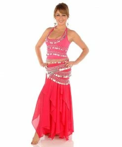 Miss Belly Dance Belly Dance Skirt, Top, & Hip Scarf Costume Set | FESTIVAL FLARE BELLY DANCE COSTUMES