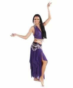 Miss Belly Dance Belly Dance Skirt, Top, Veil, & Hip Scarf Costume Set | ELEGANCE BELLY DANCE COSTUMES