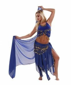Miss Belly Dance Belly Dance Skirt, Veil, Tank Top, & Hip Scarf Costume Set | TREMENDOUS COMBO SETS
