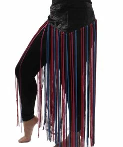 Miss Belly Dance Belly Dance Tie-Dye Velvet Fringe Hip Scarf | FLOW FRINGE BOTTOMS
