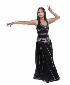 Miss Belly Dance Belly Dance Top, Skirt, & Coin Belt Costume Set | SPIN OUT SEQUEL