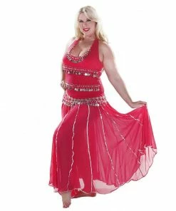 Miss Belly Dance Belly Dance Top, Skirt, & Coin Belt Costume Set | SPIN OUT SEQUEL