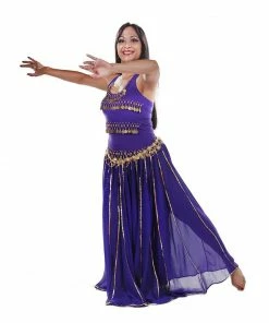 Miss Belly Dance Belly Dance Top, Skirt, & Coin Belt Costume Set | SPIN OUT SEQUEL