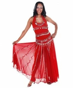 Miss Belly Dance Belly Dance Top, Skirt, & Coin Belt Costume Set | SPIN OUT SEQUEL