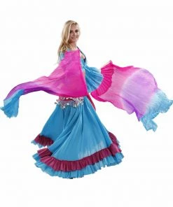 Miss Belly Dance Belly Dance Tri-Color Fan Veil | TRICOLOR KOI