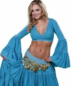 Miss Belly Dance Belly Dance Tribal Bell-Sleeve Cotton Top | BELL ROMPI 2