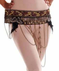 Miss Belly Dance PLUS SIZE Belly Dance Tribal Belt With Chains | FUSION FLEUR