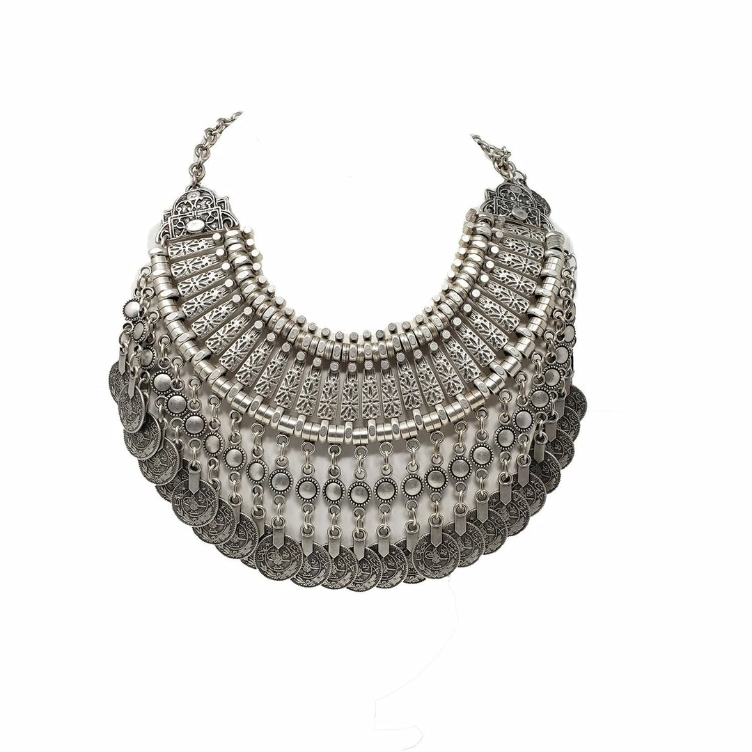 Miss Belly Dance Belly Dance Tribal Necklace With Coins Necklaces 1 Miss Belly Dance Belly Dance Tribal Necklace With Coins Necklaces