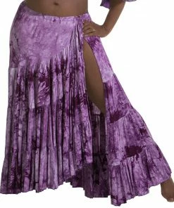 Miss Belly Dance Belly Dance Tye-Dye Cotton Skirt With Side Slit | BATIK BELLYDANCE SKIRT BOTTOMS
