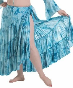 Miss Belly Dance Belly Dance Tye-Dye Cotton Skirt With Side Slit | BATIK BELLYDANCE SKIRT BOTTOMS