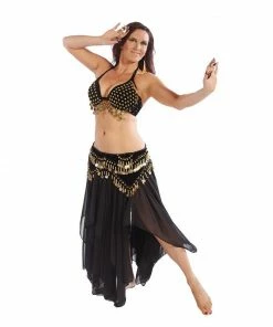 Miss Belly Dance Belly Dance Velvet Bra, Skirt, & Hip Scarf Costume Set | TRIBAL TRIBUTE BELLY DANCE COSTUMES