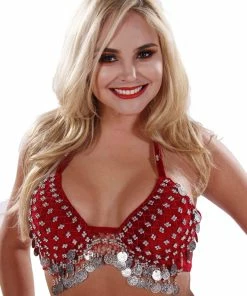 Miss Belly Dance Belly Dance Velvet Coin Bra-Top | BELADI BOMBSHELL TOPS 7 Miss Belly Dance Belly Dance Velvet Coin Bra-Top | BELADI BOMBSHELL TOPS