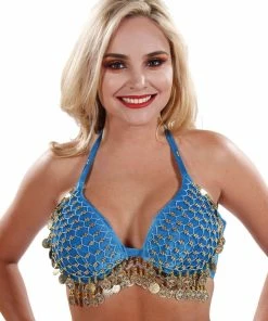 Miss Belly Dance Belly Dance Velvet Coin Bra-Top | BELADI BOMBSHELL TOPS