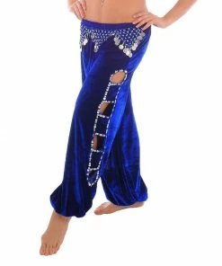 Miss Belly Dance Belly Dance Velvet Harem Pants With Side Cut-Outs | HIPCHI BOTTOMS