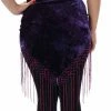 Miss Belly Dance Belly Dance Velvet Tie Dye Hip Scarf With Fringe | BELLY BATIKS BOTTOMS