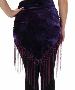 Miss Belly Dance Belly Dance Velvet Tie Dye Hip Scarf With Fringe | BELLY BATIKS BOTTOMS