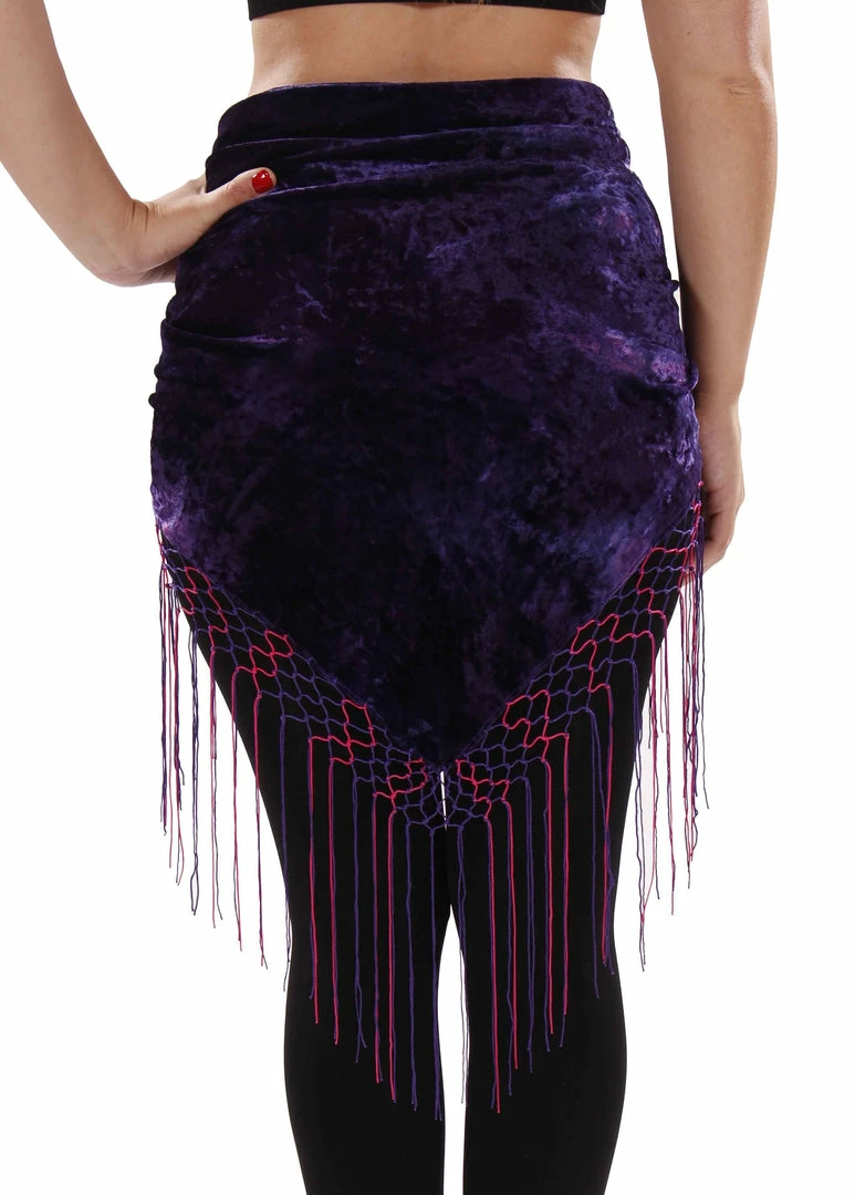 Miss Belly Dance Belly Dance Velvet Tie Dye Hip Scarf With Fringe | BELLY BATIKS BOTTOMS 1 Miss Belly Dance Belly Dance Velvet Tie Dye Hip Scarf With Fringe | BELLY BATIKS BOTTOMS