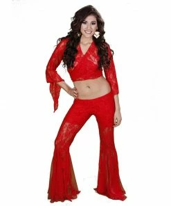 Miss Belly Dance BELLY DANCE COSTUMES Belly Dance Women's Lace Pants & Top Costume Set | LACE IT UP
