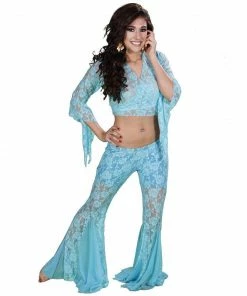 Miss Belly Dance BELLY DANCE COSTUMES Belly Dance Women's Lace Pants & Top Costume Set | LACE IT UP