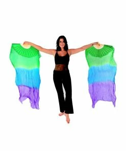 Miss Belly Dance Belly Dancer Fan Veil | WATER DANCE Fan Veils