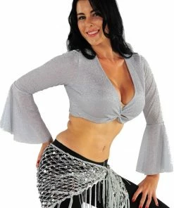 Miss Belly Dance PLUS SIZE Belly Dancer Glitter Ice Top