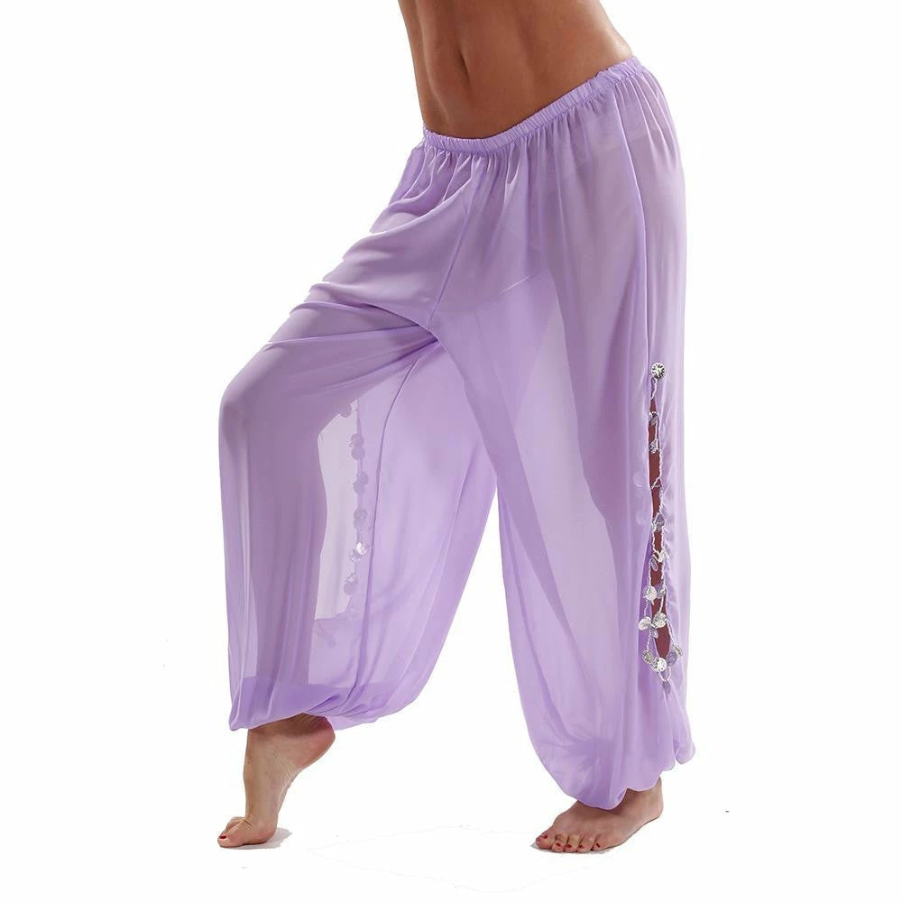 Miss Belly Dance Bellydancer Chiffon Harem Pants With Side Slits | MAIDEN DANCE BOTTOMS 7 Miss Belly Dance Bellydancer Chiffon Harem Pants With Side Slits | MAIDEN DANCE BOTTOMS