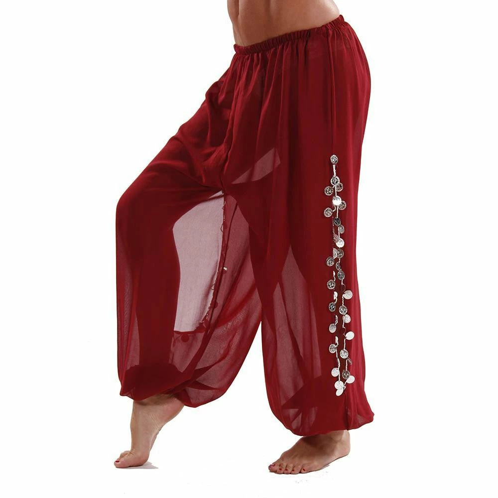 Miss Belly Dance Bellydancer Chiffon Harem Pants With Side Slits | MAIDEN DANCE BOTTOMS 13 Miss Belly Dance Bellydancer Chiffon Harem Pants With Side Slits | MAIDEN DANCE BOTTOMS